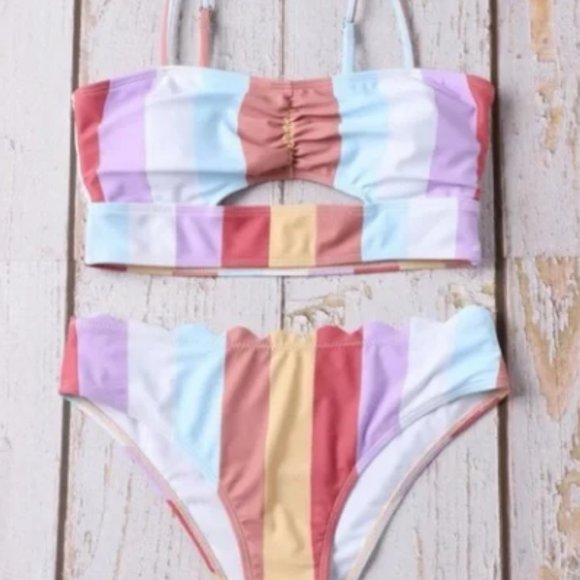Color Block Striped Bikini Set - Picture 3 of 3